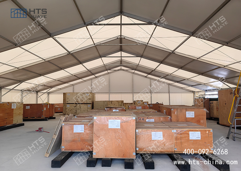 倉庫滿了不用慌，只要廠區有空地用拼裝篷房倉庫短期快速搭建使用